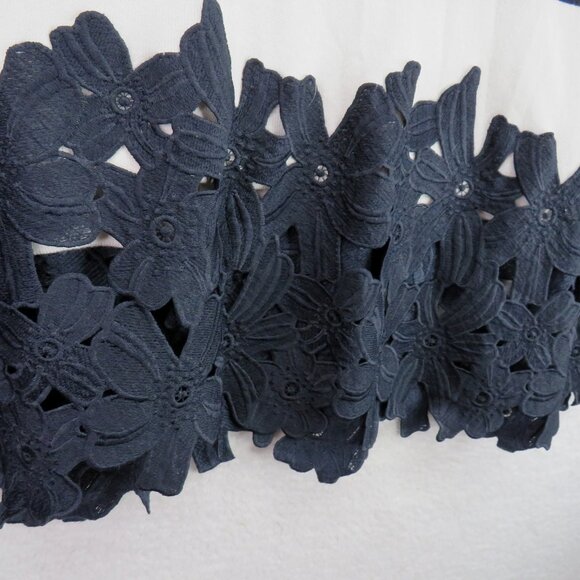 Lane Bryant Sweater Womens 2XL 22/24 Striped Floral Lace Hem Pullover Plus Size - Picture 3 of 10